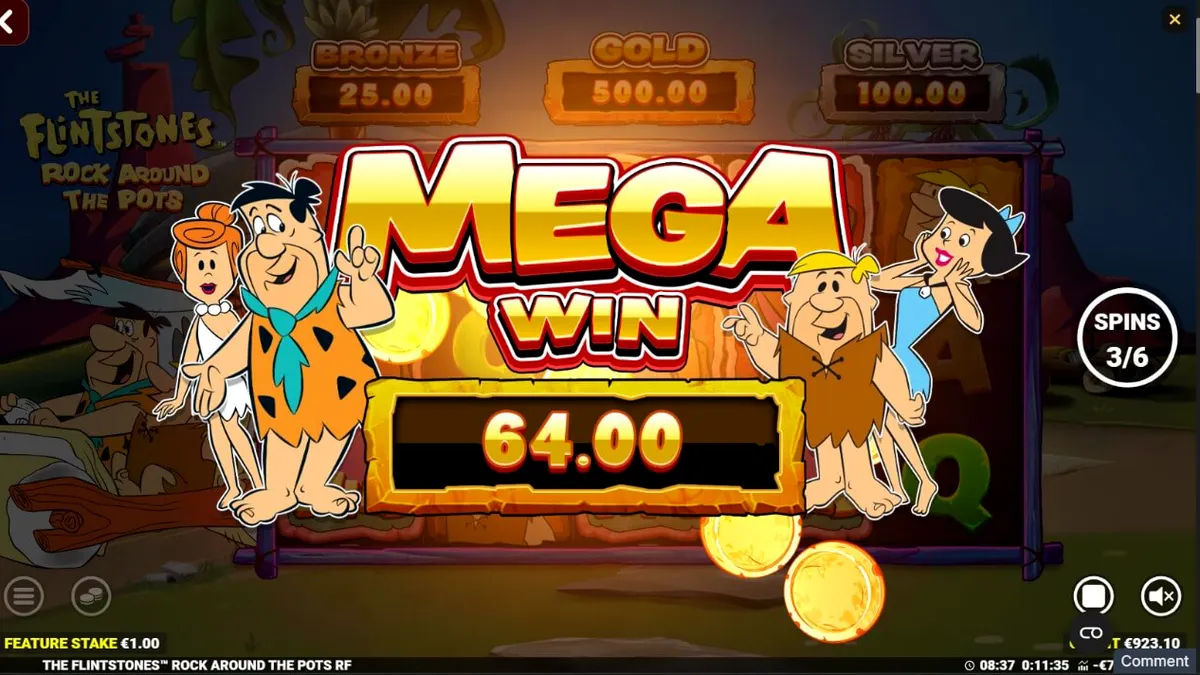 The Flintstones: Rock Around The Pots slot gameplay scene